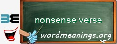 WordMeaning blackboard for nonsense verse